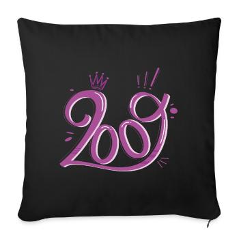 17th Birthday Girl Born 2009 Gift - Sofa pillowcase 17,3'' x 17,3'' (45 x 45 cm) - black - Front