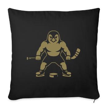 Pinguin Eishockey Spieler Minimalistisch  - Sofa pillowcase 17,3'' x 17,3'' (45 x 45 cm) - black - Front