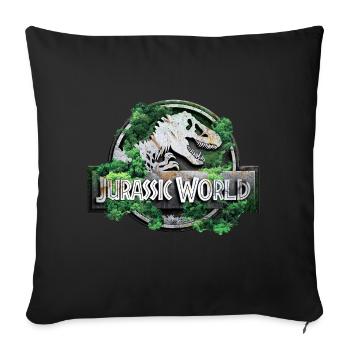 Jurassic World logo with T-Rex and trees - Sofa pillowcase 17,3'' x 17,3'' (45 x 45 cm) - black - Front
