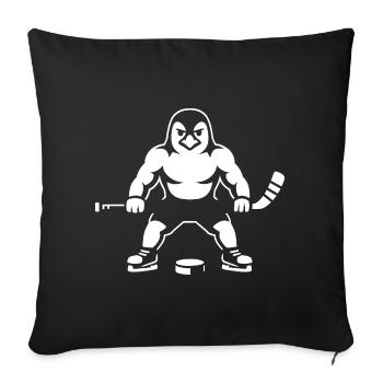 Hockey Penguin Silhouette Minimalist Strong - Sofa pillowcase 17,3'' x 17,3'' (45 x 45 cm) - black - Front