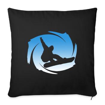 I Love Snowboarding - Sofa pillowcase 17,3'' x 17,3'' (45 x 45 cm) - black - Front