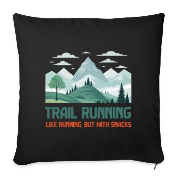 Trailrunning - Sofakissenbezug 45 x 45 cm - Schwarz - Vorne