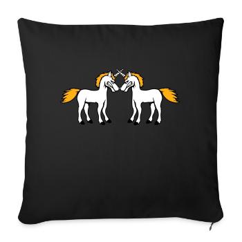 2 Unicorns Fight Evil Angry Attack Duel Team - Sofa pillowcase 17,3'' x 17,3'' (45 x 45 cm) - black - Front