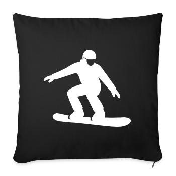 Snowboarder Silhouette Winter Holiday Winter Sports - Sofa pillowcase 17,3'' x 17,3'' (45 x 45 cm) - black - Front