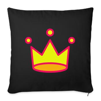 Crown Icon - Sofa pillowcase 17,3'' x 17,3'' (45 x 45 cm) - black - Front