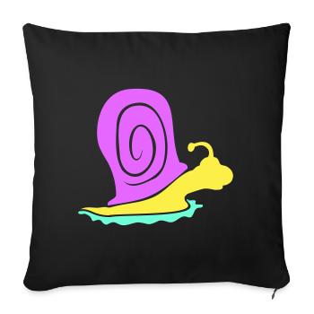snail shell snail colorful cute silhouette cool - Sofa pillowcase 17,3'' x 17,3'' (45 x 45 cm) - black - Front