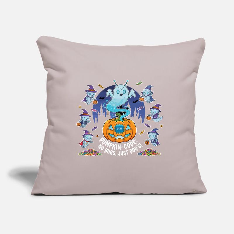 Code citrouille : pas d'insectes, juste des huées ! Housse de coussin décorative 45 x 45 cm