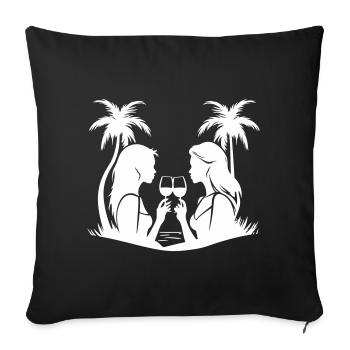 Frauen Dinner-Partie Silhouette - Sofakissenbezug 45 x 45 cm - Schwarz - Vorne