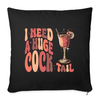 J'ai besoin d'un jeu de mots cocktail pour adultes - Housse de coussin décorative 45 x 45 cm - noir - Devant