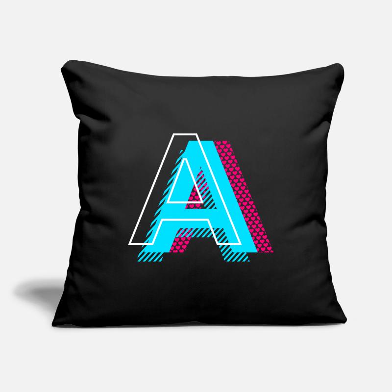 Lettre initiale A Housse de coussin décorative 45 x 45 cm