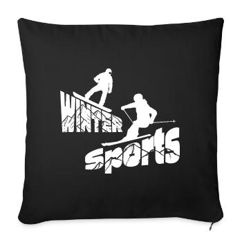 Winter Sports - Mountains - Sofa pillowcase 17,3'' x 17,3'' (45 x 45 cm) - black - Front