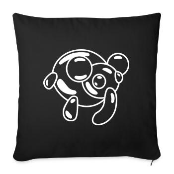 Bulles de savon éléphant – motif jungle ludique - Housse de coussin décorative 45 x 45 cm - noir - Devant