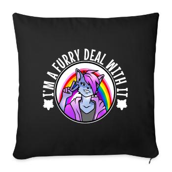 I'm A Furry Deal With It - Sofa pillowcase 17,3'' x 17,3'' (45 x 45 cm) - black - Front