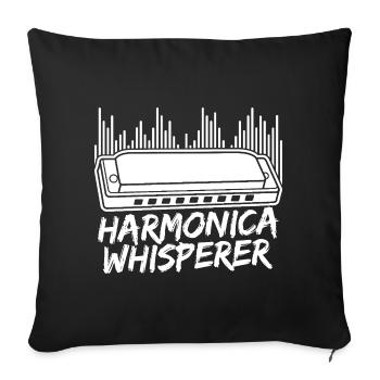 Harmonica Musican Whisperer Harmonica - Sofakissenbezug 45 x 45 cm - Schwarz - Vorne
