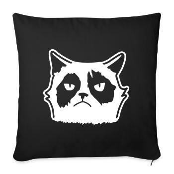 Mürrische Katze: Cartoon & Fun - Housse de coussin décorative 45 x 45 cm - noir - Devant