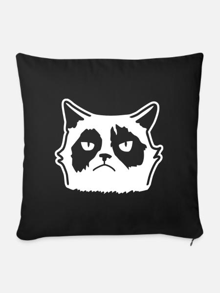 Mürrische Katze: Cartoon & Fun - Sofakissenbezug 45 x 45 cm - Schwarz