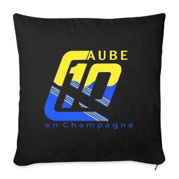 Logo 10 Aube - Housse de coussin décorative 45 x 45 cm - noir - Devant