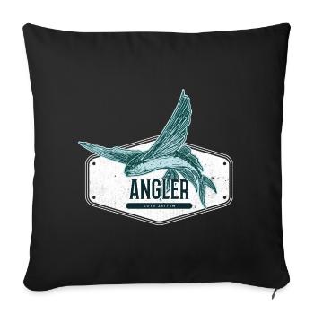 Angler USA Design Flying Fish - Sofa pillowcase 17,3'' x 17,3'' (45 x 45 cm) - black - Front