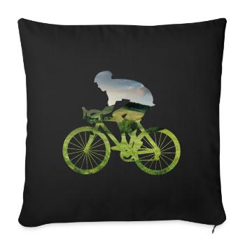 Nature silhouette cyclist in the countryside - Sofa pillowcase 17,3'' x 17,3'' (45 x 45 cm) - black - Front