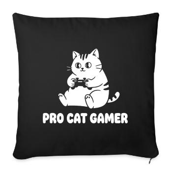 Pro Cat Gamer - Sofa pillowcase 17,3'' x 17,3'' (45 x 45 cm) - black - Front