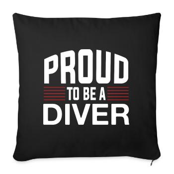 Proud Diver - Sofa pillowcase 17,3'' x 17,3'' (45 x 45 cm) - black - Front
