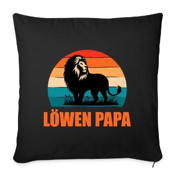 Dad-to-be LION DAD Retro Funny - Sofa pillowcase 17,3'' x 17,3'' (45 x 45 cm) - black - Front