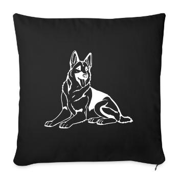 German Shepherd Dog T-shirt Gift - Sofa pillowcase 17,3'' x 17,3'' (45 x 45 cm) - black - Front
