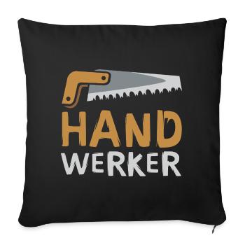 Stylish Craftsman Design with Saw – DIY Fans - Sofa pillowcase 17,3'' x 17,3'' (45 x 45 cm) - black - Front