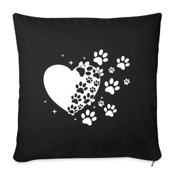 Pawprint Heart Stardust - Sofa pillowcase 17,3'' x 17,3'' (45 x 45 cm) - black - Front