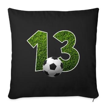 NON. 13 NUMÉRO 13 FOOTBALL 13E ANNIVERSAIRE - Housse de coussin décorative 45 x 45 cm - noir - Devant