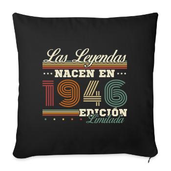 80 Année 1946 Vintage Rétro Anniversaire - Housse de coussin décorative 45 x 45 cm - noir - Devant