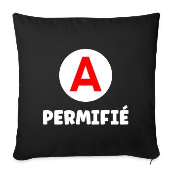 Humour permis de conduire - Housse de coussin décorative 45 x 45 cm - noir - Devant