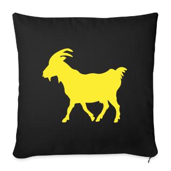 G.O.A.T Ziege gelb - Sofakissenbezug 45 x 45 cm - Schwarz - Vorne