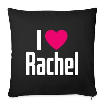 I Love Rachel Pink Heart I Love Rachel - Sofa pillowcase 17,3'' x 17,3'' (45 x 45 cm) - black - Front