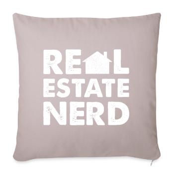 RealEstate Nerd - Sofakissenbezug 45 x 45 cm - helles Taupe - Vorne