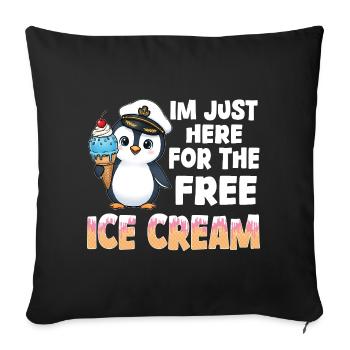 Capitaine Pingouin Tee - Housse de coussin décorative 45 x 45 cm - noir - Devant