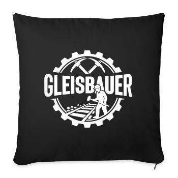 Track Builder Construction Site Railway - Sofa pillowcase 17,3'' x 17,3'' (45 x 45 cm) - black - Front