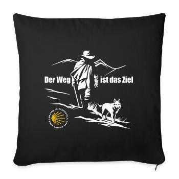 Buen Camino 2026 | The Camino de Santiago The journey is the goal - Sofa pillowcase 17,3'' x 17,3'' (45 x 45 cm) - black - Front