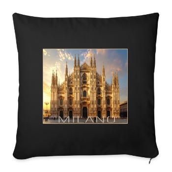 Milan, Milano, Duomo - Sofa pillowcase 17,3'' x 17,3'' (45 x 45 cm) - black - Front