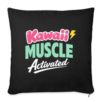 Anime Strong Girl Taking The Force In - Sofa pillowcase 17,3'' x 17,3'' (45 x 45 cm) - black - Front