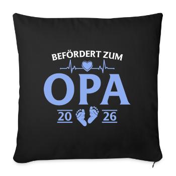Promu grand-père 2026 - Housse de coussin décorative 45 x 45 cm - noir - Devant