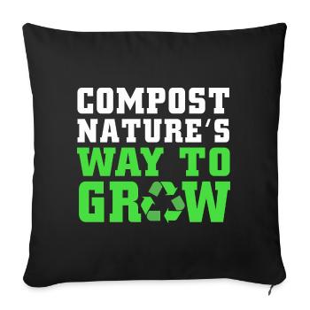 Kompost Würmer Geschenk - Sofakissenbezug 45 x 45 cm - Schwarz - Vorne