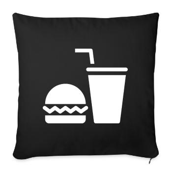 Fast food, burgers, food trucks - Sofa pillowcase 17,3'' x 17,3'' (45 x 45 cm) - black - Front