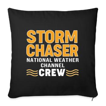 Tempête météorologue météorologue de tornade - Housse de coussin décorative 45 x 45 cm - noir - Devant
