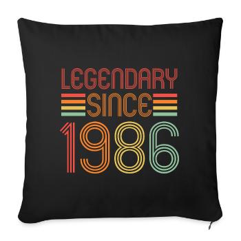 Légendaire depuis 1986, Rétro, Anniversaire - Housse de coussin décorative 45 x 45 cm - noir - Devant