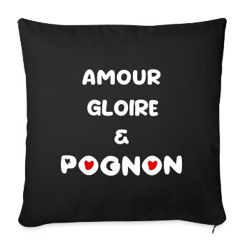 amour argent dollar - Housse de coussin décorative 45 x 45 cm - noir - Devant