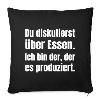 Typographie du discours alimentaire - Housse de coussin décorative 45 x 45 cm - noir - Devant