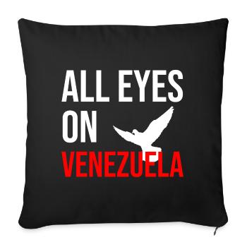Tous les regards tournés vers le Venezuela - Housse de coussin décorative 45 x 45 cm - noir - Devant