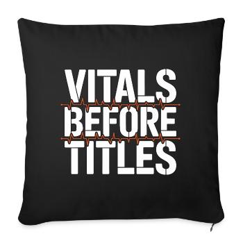 ICU Nurse Vitals Before Titles Intensive Care - Sofa pillowcase 17,3'' x 17,3'' (45 x 45 cm) - black - Front