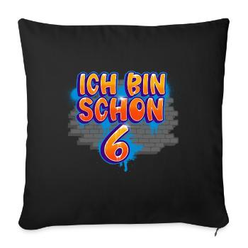 6th Birthday Graffiti - Sofa pillowcase 17,3'' x 17,3'' (45 x 45 cm) - black - Front